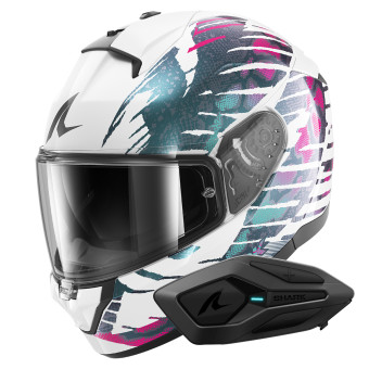 Casque Integral Shark Ridill 2 Reptaia WVX + Kit Bluetooth Sena for Shark Solo