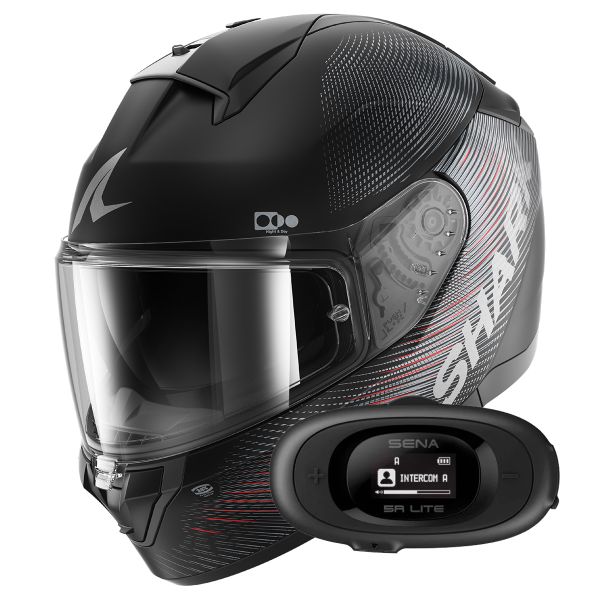 Casque Integral Shark Ridill 2 SP Lyne Mat KAA + Kit bluetooth 5R Lite Solo