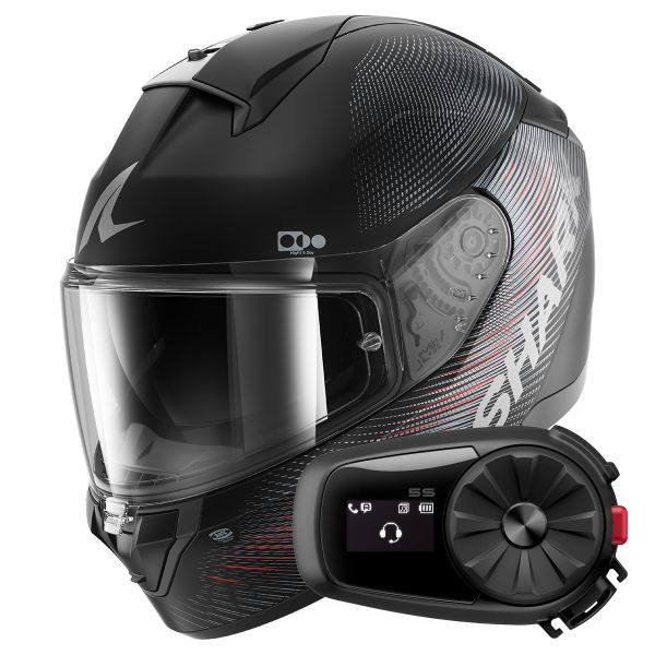 Casque Integral Shark Ridill 2 SP Lyne Mat KAA + Kit Bluetooth 5S Solo