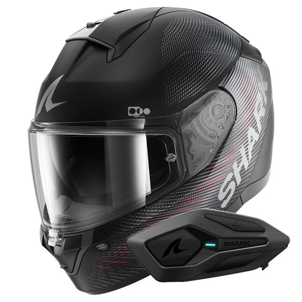 Casque Integral Shark Ridill 2 SP Lyne Mat KAA + Kit Bluetooth Sena for Shark Solo