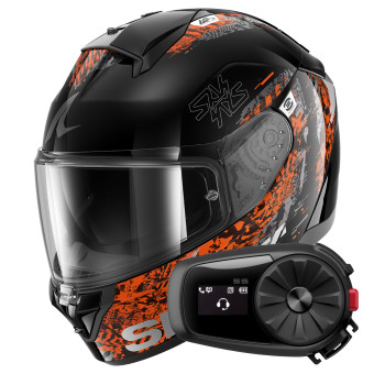 Casque Integral Shark Ridill 2 Speed-Vib KAO + Kit Bluetooth 5S Solo