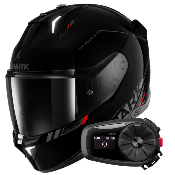 Casque Integral Shark Skwal i3 Blank SP KAR + Kit Bluetooth 5S