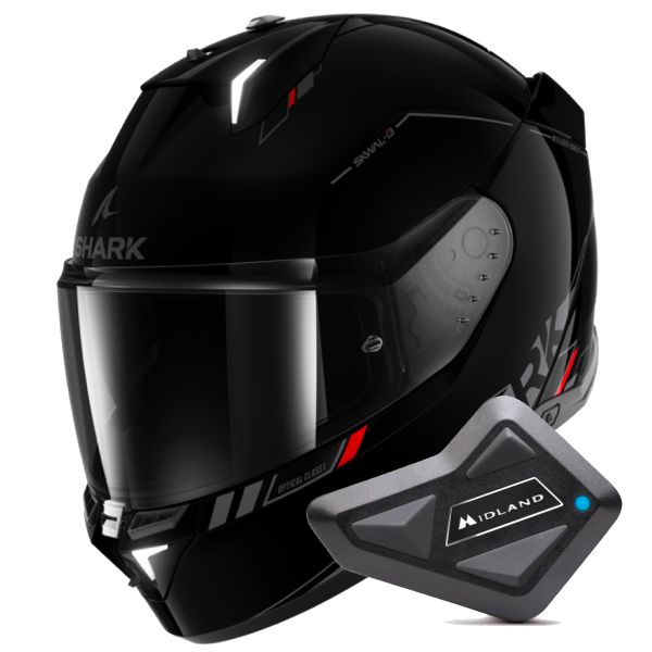 Casque Integral Shark Skwal i3 Blank SP KAR + Kit Bluetooth BT Mini