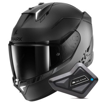 Casque Integral Shark Skwal i3 Blank SP Mat AKS + Kit Bluetooth BT Mini