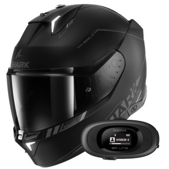 Casque Integral Shark Skwal i3 Blank SP Mat KAK + Kit Bluetooth 5R Lite