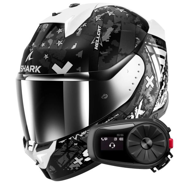 Casque Integral Shark Skwal i3 Hellcat KUS + Kit Bluetooth 5S Solo