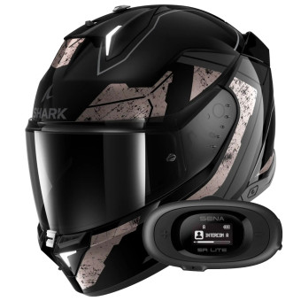 Casque Integral Shark Skwal i3 Hellcat Mat KUA + Kit bluetooth 5R Lite Solo