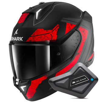 Casque moto integral SHARK RIDILL 1.2 MECCA BLANC NOIR ROUGE