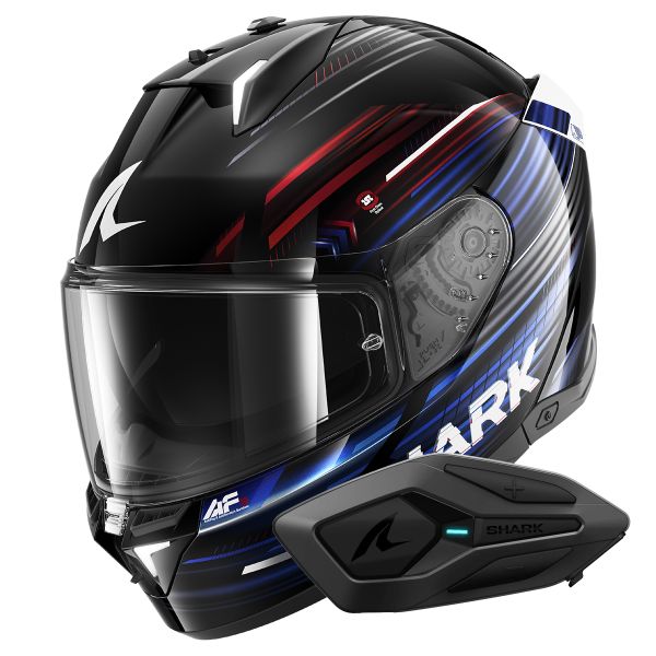 Casque Integral Shark Skwal i3 Light-Blur KRB + Kit Bluetooth Sena for Shark Solo