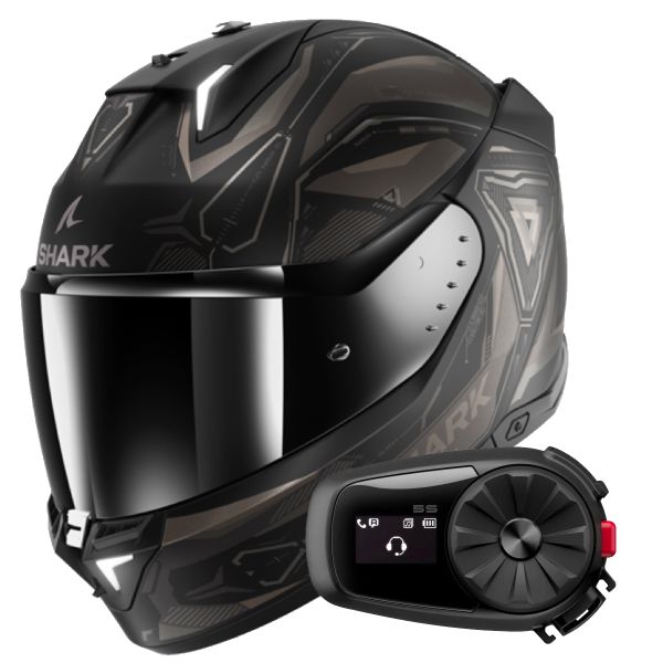 Casque Integral Shark Skwal i3 Linik KAA + Kit Bluetooth 5S