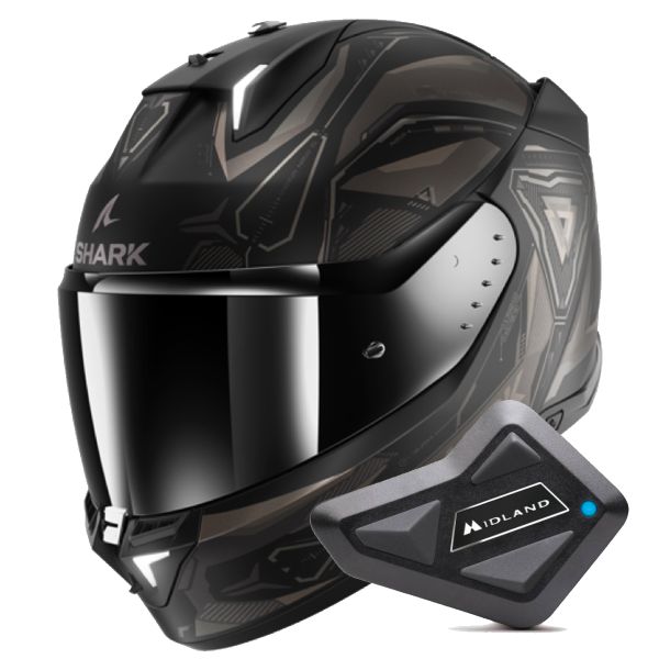 Casque Integral Shark Skwal i3 Linik KAA + Kit Bluetooth BT Mini
