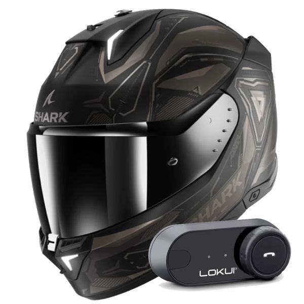 Casque Integral Shark Skwal i3 Linik KAA + Kit Bluetooth Lokui K30