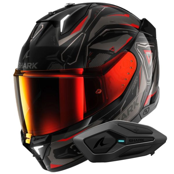 Casque Integral Shark Skwal i3 Linik KAR + Kit Bluetooth Sena for Shark Solo