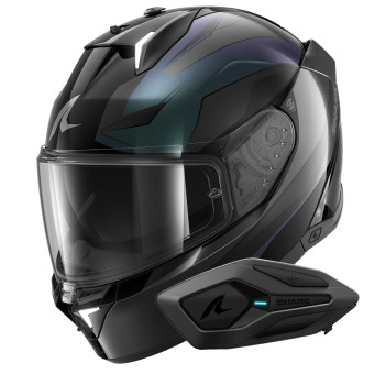 Casque Integral Shark Skwal i3 Mekarium KXA + Kit Bluetooth Sena for Shark Solo