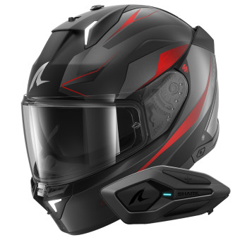 Casque Integral Shark Skwal i3 Mekarium Mat KAR + Kit Bluetooth Sena for Shark Solo