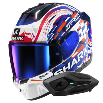 Casque Integral Shark Skwal i3 Replica Zarco GP De France WVB + Kit Bluetooth Sena for Shark S