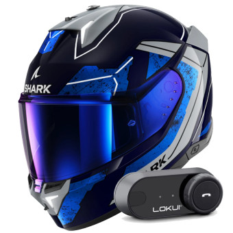 Casque Integral Shark Skwal i3 Rhad BUS + Kit Bluetooth Lokui K30