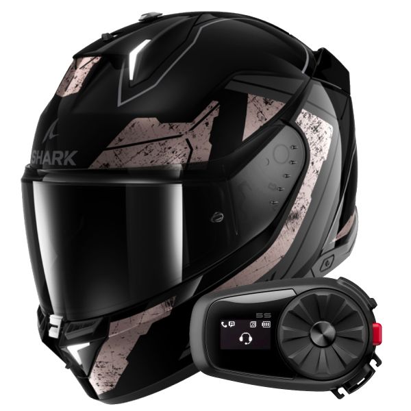 Casque Integral Shark Skwal i3 Rhad KUA + Kit Bluetooth 5S