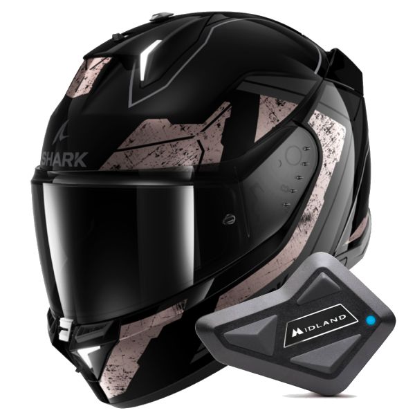 Casque Integral Shark Skwal i3 Rhad KUA + Kit Bluetooth BT Mini