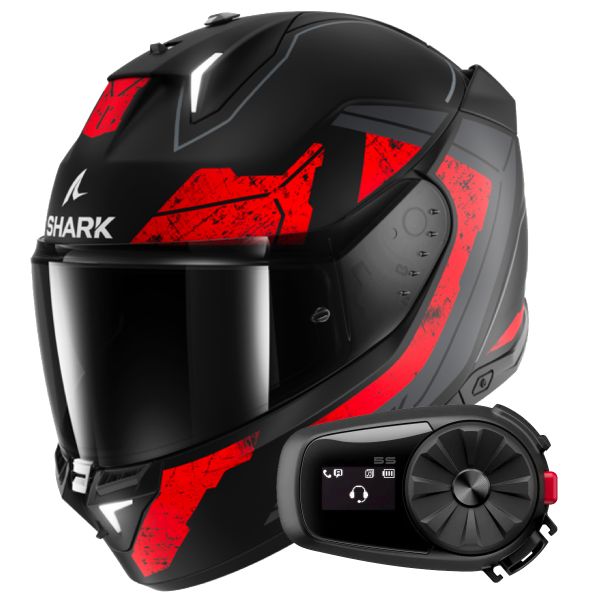 Casque Integral Shark Skwal i3 Rhad KUR + Kit Bluetooth 5S