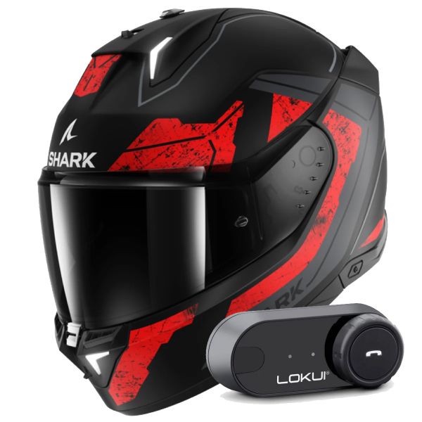 Casque Integral Shark Skwal i3 Rhad KUR + Kit Bluetooth Lokui K30