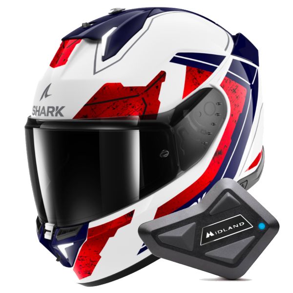 Casque Integral Shark Skwal i3 Rhad WUR + Kit Bluetooth BT Mini