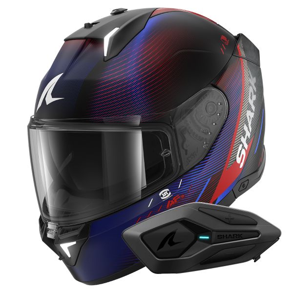 Casque Integral Shark Skwal i3 Speed-Tech Mat KRB + Kit Bluetooth Sena for Shark Solo