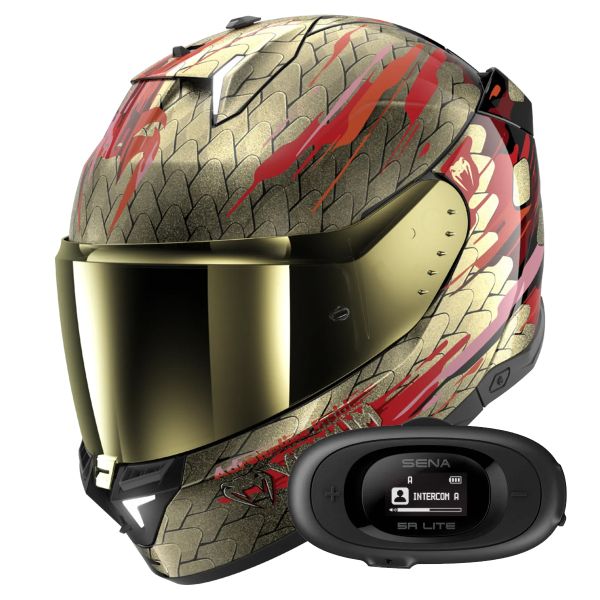 Casque Integral Shark Skwal i3 Venum KRQ + Kit bluetooth 5R Lite