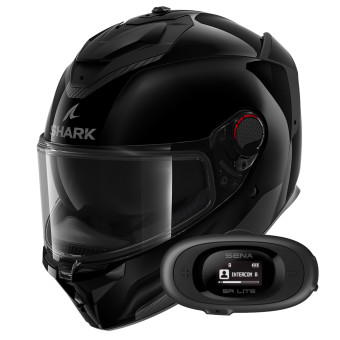 Casque Integral Shark Spartan GT Pro Blank BLK + Kit bluetooth 5R Lite Solo Casque Integral Shark Spartan GT Pro Blank BLK + Kit bluetooth 5R Lite Solo