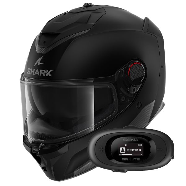 Casque Integral Shark Spartan GT Pro Blank Mat KMA + Kit bluetooth 5R Lite Solo