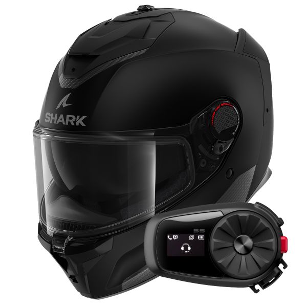 Casque Integral Shark Spartan GT Pro Blank Mat KMA + Kit Bluetooth 5S Solo Casque Integral Shark Spartan GT Pro Blank Mat KMA + Kit Bluetooth 5S Solo