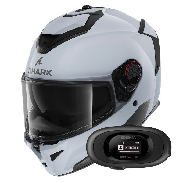 Casque Integral Shark Spartan GT Pro Blank W03 + Kit bluetooth 5R Lite Solo