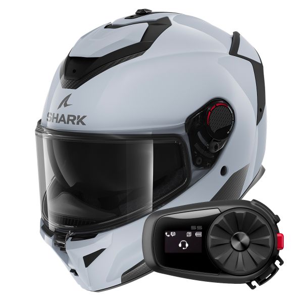Casque Integral Shark Spartan GT Pro Blank W03 + Kit Bluetooth 5S Solo