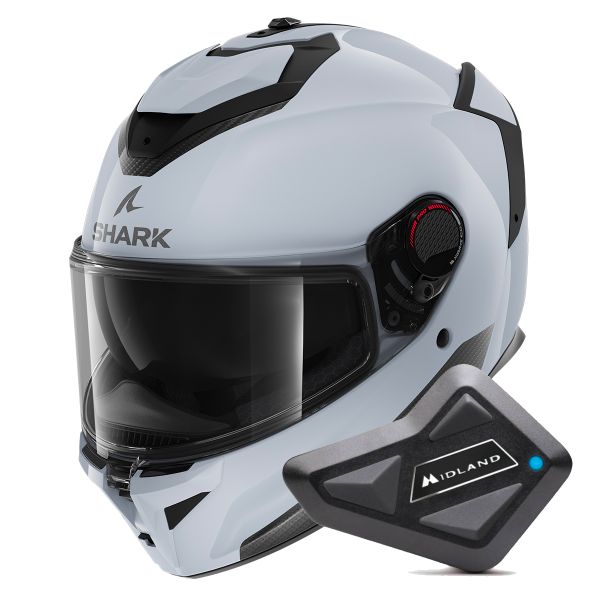 Casque Integral Shark Spartan GT Pro Blank W03 + Kit Bluetooth BT Mini