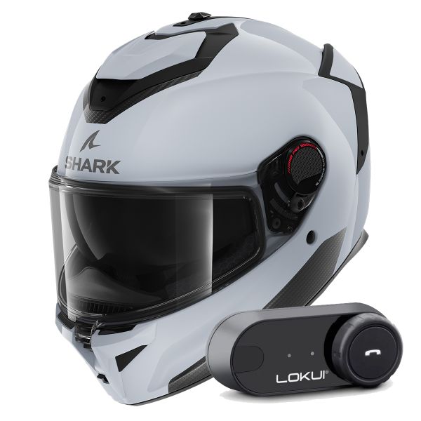 Casque Integral Shark Spartan GT Pro Blank W03 + Kit Bluetooth Lokui K30