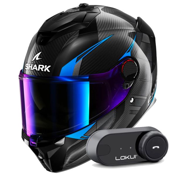 Casque Integral Shark Spartan GT Pro Kultram Carbon DKB + Kit Bluetooth Lokui K30