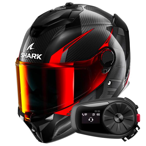 Casque Integral Shark Spartan GT Pro Kultram Carbon DKR + Kit Bluetooth 5S Solo