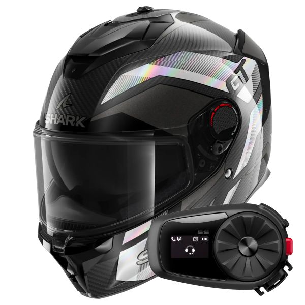 Casque Integral Shark Spartan GT Pro Ritmo Carbon DAI + Kit Bluetooth 5S Solo
