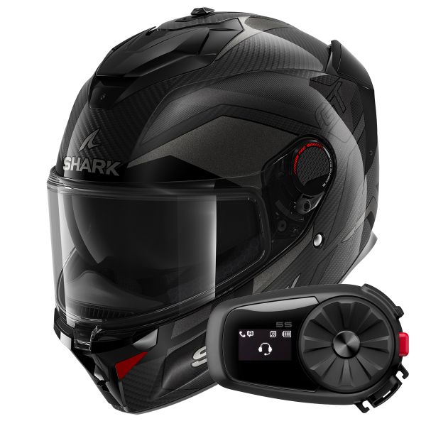 Casque Integral Shark Spartan GT Pro Ritmo Carbon DAU + Kit Bluetooth 5S Solo Casque Integral Shark Spartan GT Pro Ritmo Carbon DAU + Kit Bluetooth 5S Solo