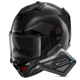 Casque Integral Shark Spartan GT Pro Ritmo Carbon DAU + Kit Bluetooth BT Mini