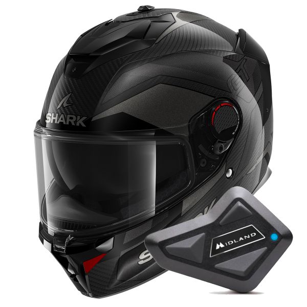 Casque Integral Shark Spartan GT Pro Ritmo Carbon DAU + Kit Bluetooth BT Mini Casque Integral Shark Spartan GT Pro Ritmo Carbon DAU + Kit Bluetooth BT Mini