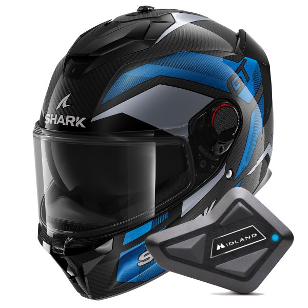 Casque Integral Shark Spartan GT Pro Ritmo Carbon DBU + Kit Bluetooth BT Mini