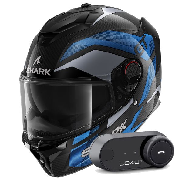 Casque Integral Shark Spartan GT Pro Ritmo Carbon DBU + Kit Bluetooth Lokui K30