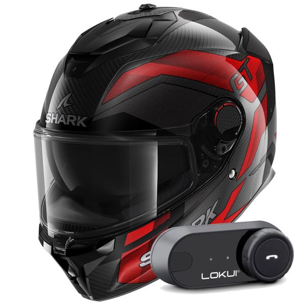 Casque Integral Shark Spartan GT Pro Ritmo Carbon DRU + Kit Bluetooth Lokui K30