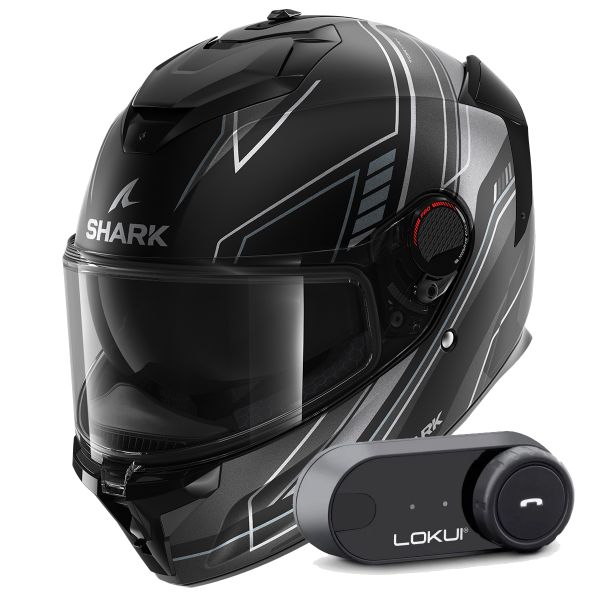Casque Integral Shark Spartan GT Pro Toryan Mat KAA + Kit Bluetooth Lokui K30