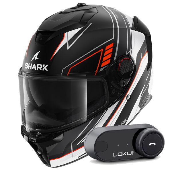 Casque Integral Shark Spartan GT Pro Toryan Mat KOS + Kit Bluetooth Lokui K30