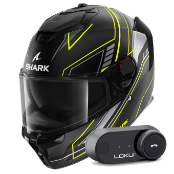 Casque Integral Shark Spartan GT Pro Toryan Mat KYA + Kit Bluetooth Lokui K30