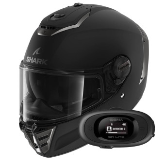 Casque Integral Shark Spartan RS Blank Mat KMA + Kit bluetooth 5R Lite Solo