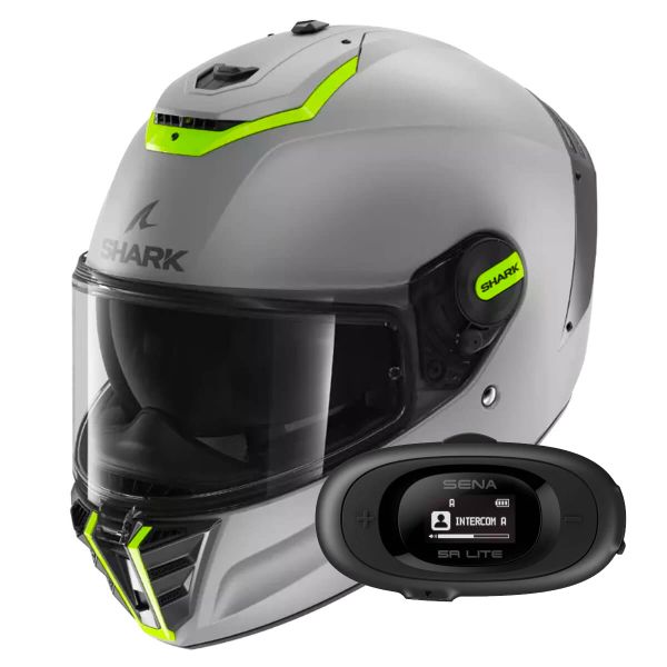 Casque Integral Shark Spartan RS Blank Mat SP ESY + Kit bluetooth 5R Lite Solo