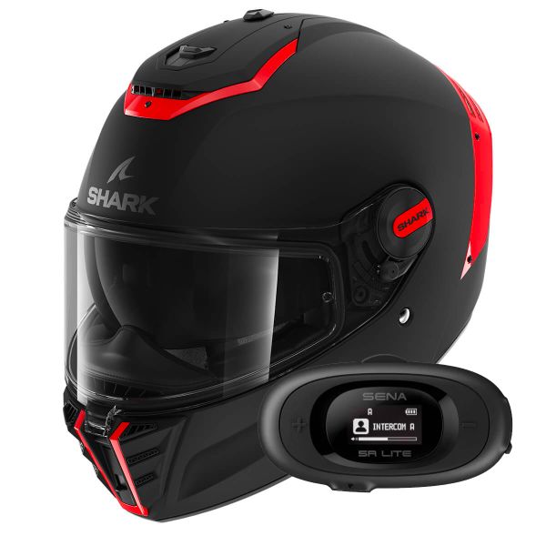 Casque Integral Shark Spartan RS Blank Mat SP KOK + Kit bluetooth 5R Lite Solo